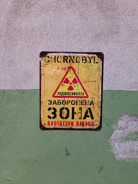 Chernobyl ОПАСНАЯ ЗОНА Radiation Zone Sign 18x22cm