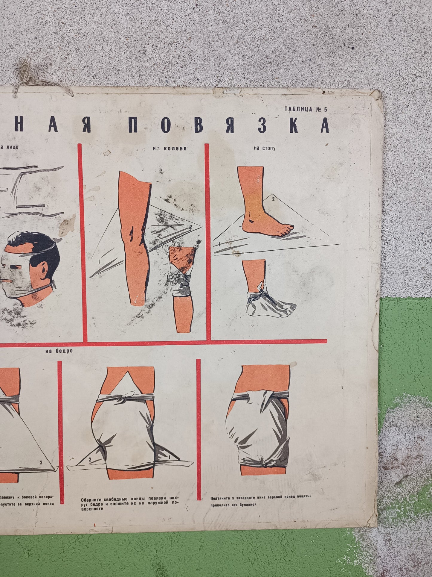 Double Sided Medical Poster. "Косыночрая Повязка/ Bandaging"