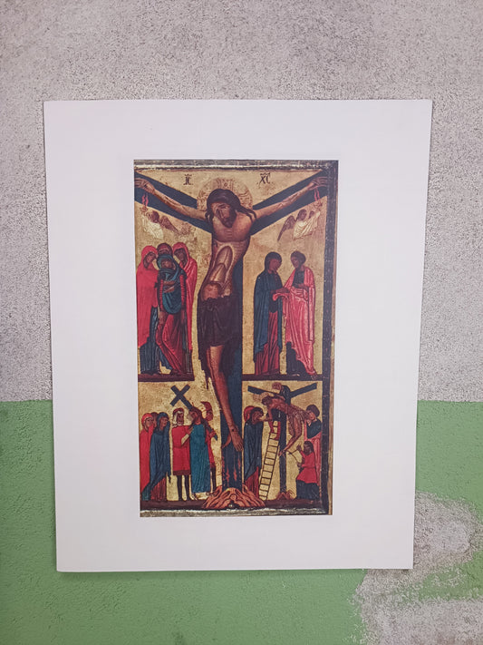 Print: Crucificion - 1230 Bonaventura Berlinghieri