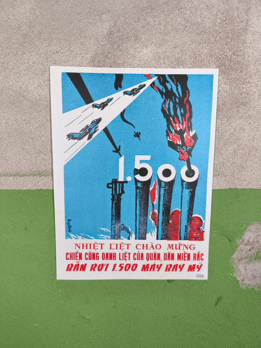 Poster North Vietnamese Army 1500 Downed Aircraft