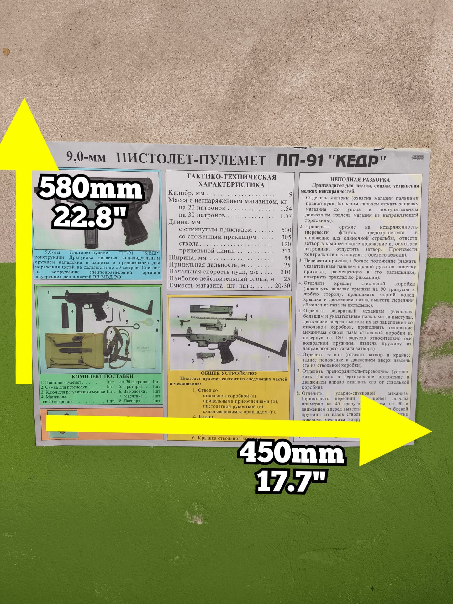 Poster Spetsnaz 9mm ПП-91 "Кедр"/ PP-91 "Kedr" Weapon poster