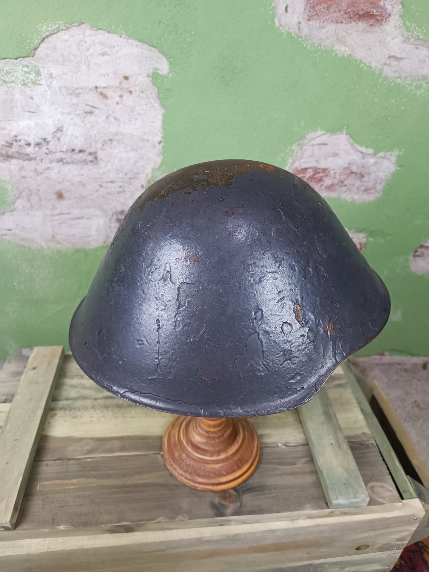 Heavy Issued East German DDR M56/76 Helmet