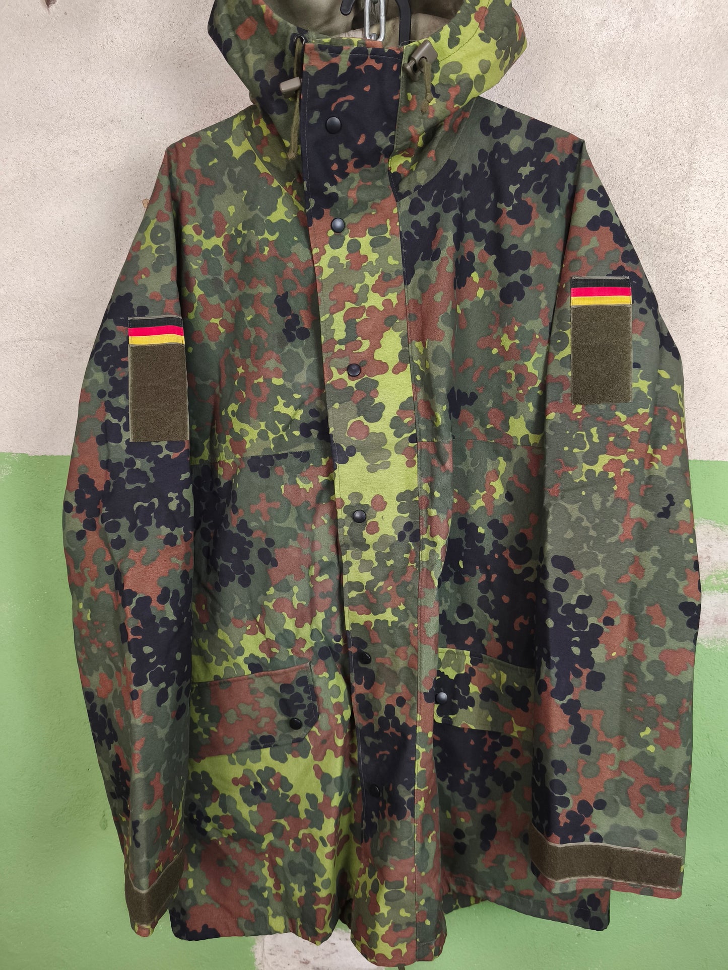 1994 German Bundeswehr Flecktarn Rain Jacket Top layer Jacket  M-L