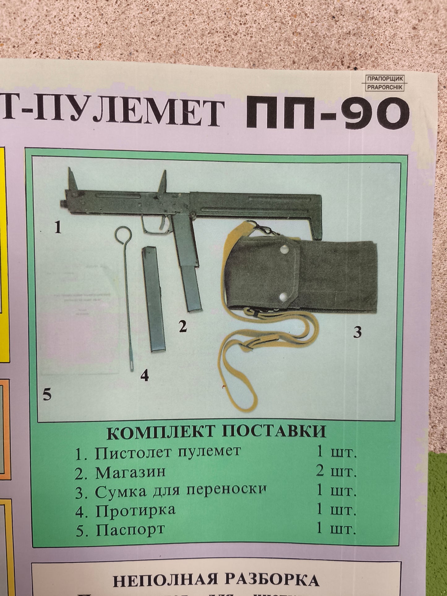 Poster Spetsnaz 9mm ПП-90 / PP-90 Folding Submachine Gun Poster