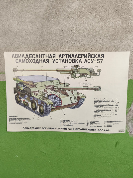 Print: ASU-57 Airborne Artillery Self Propelled Gun A3 / 12 X 16"