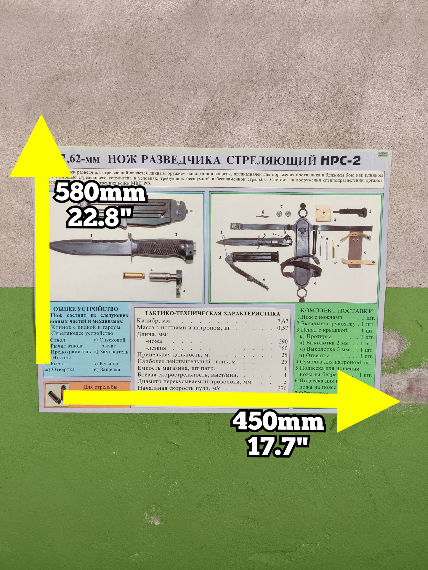 Poster Spetsnaz 7,62mm НРС-2 / NRS-2 Ballistic Scout Gun Knife