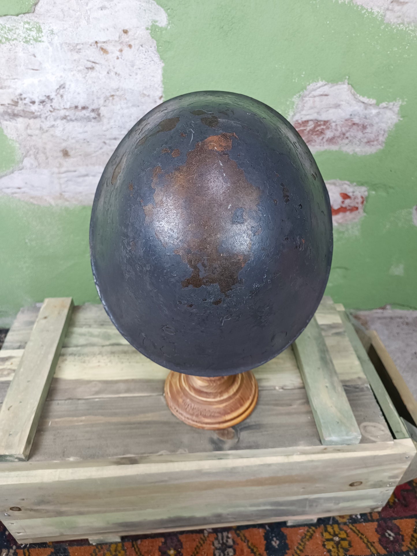 Heavy Issued East German DDR M56/76 Helmet